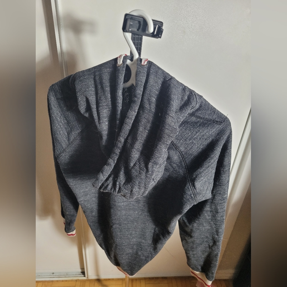 Charcoal Hoodie with Red and White Trim - Picture 4 of 5